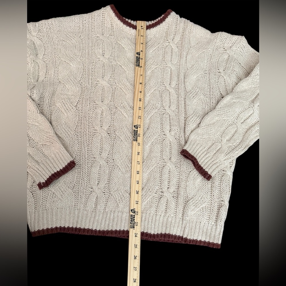 Cable Knit Cream Sweater - Picture 5 of 6